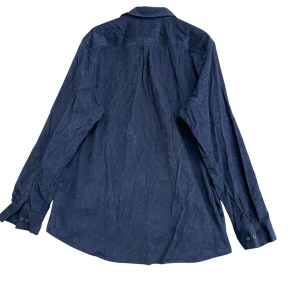 NEW Lands' End Men's XXL Navy Corduroy Shirt Jacket Button-Up  Long Sleeve - Picture 3 of 9